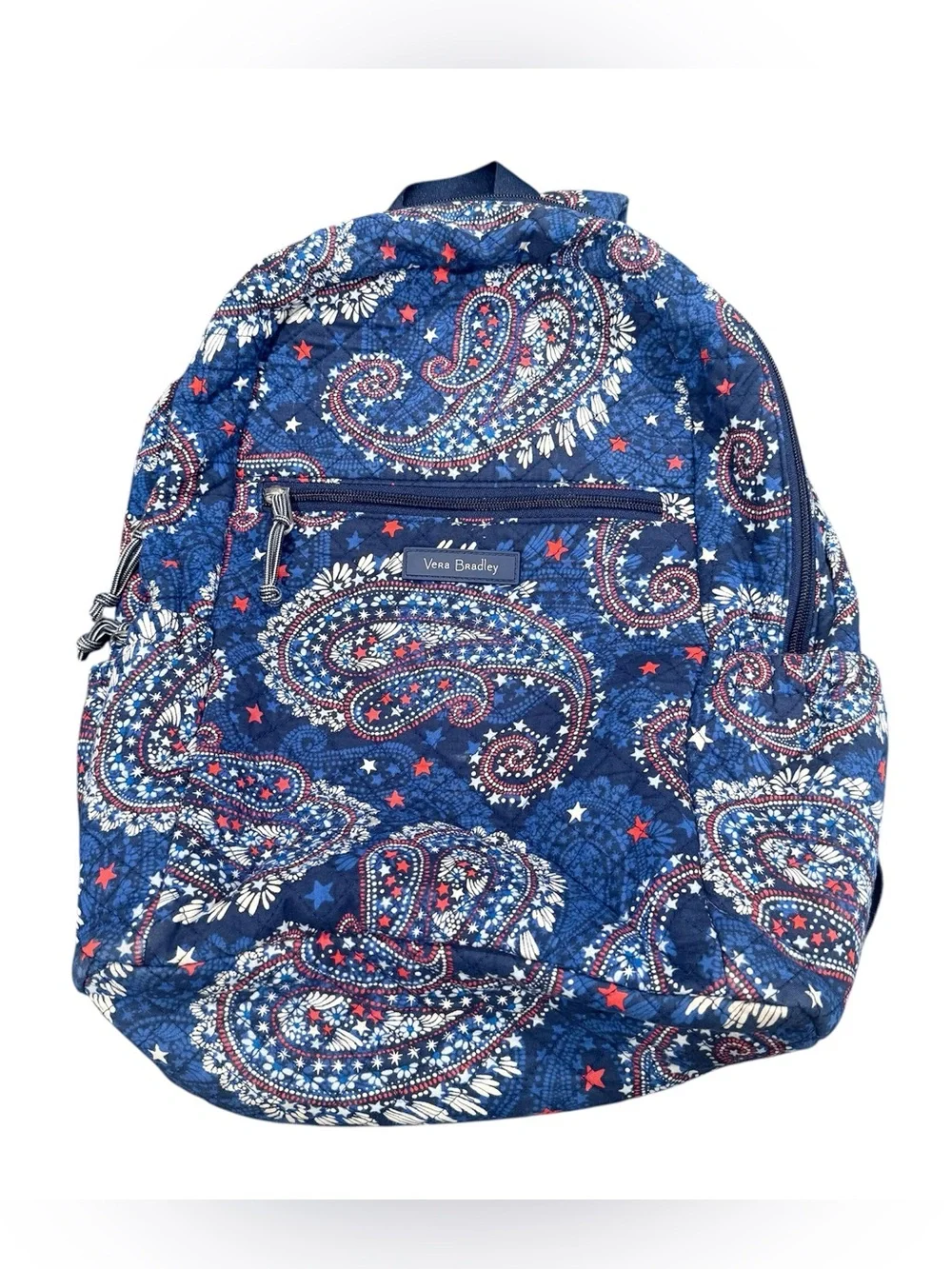 Vera Bradley patriotic fireworks paisley USA quilted backpack READ
